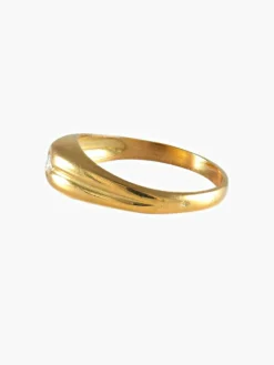 CHEVALIERE OR JAUNE AVEC DIAMANT