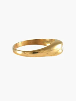 CHEVALIERE OR JAUNE AVEC DIAMANT