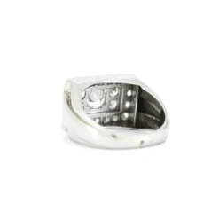 Chevalière Art Déco Or, Platine et Diamants