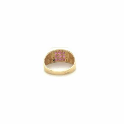 Chevalière avec Baguettes Roses et diamants naturels