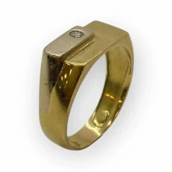 Chevalière deux ors et diamant
