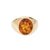 Chevalière en or jaune 6 carats avec citrine de Madère