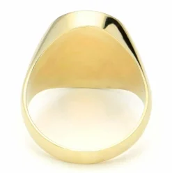 Chevalière en or jaune 14 carats avec lapis-lazulis