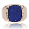 Chevalière lapis lazuli en or jaune