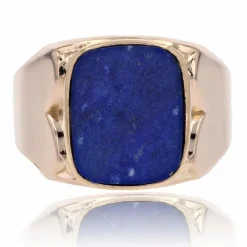 Chevalière lapis lazuli en or jaune
