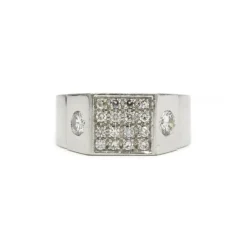 Chevalière Or blanc & Diamants