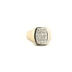 Chevalière Or Blanc & Diamants