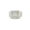 Chevalière Or Blanc sertie d’un Diamant