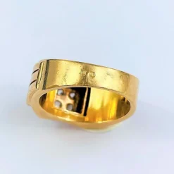 Chevalière Or jaune / Platine & Diamants