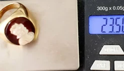 Chevalière Or jaune Camée Agate