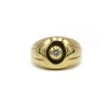 Chevalière or jaune et diamant
