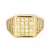 Chevalière or jaune et diamants