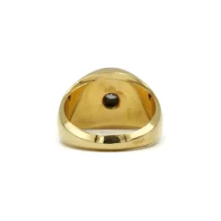 Chevalière or jaune et diamant