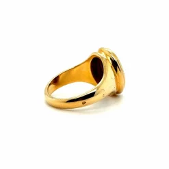 Chevalière or jaune et diamants