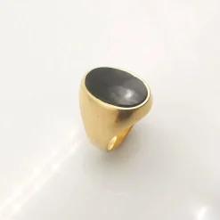 Chevalière Or jaune et Onyx