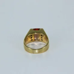 Chevalière Or jaune Topaze et Diamants