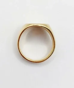 Chevalière vintage or jaune, armoiries françaises