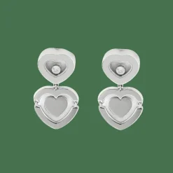 CHOPARD - Happy Amor - Boucles d'oreilles cœur en Or blanc et Diamant