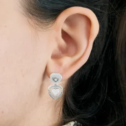 CHOPARD - Happy Amor - Boucles d'oreilles cœur en Or blanc et Diamant