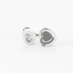 CHOPARD - Happy Amor - Boucles d'oreilles cœur en Or blanc et Diamant