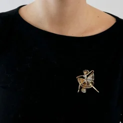 Clip ballerine en or bicolore et diamants