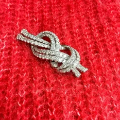 Clip de revers Nœud Or blanc Platine Diamants