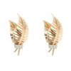 Clips d'oreilles anciens feuilles diamants