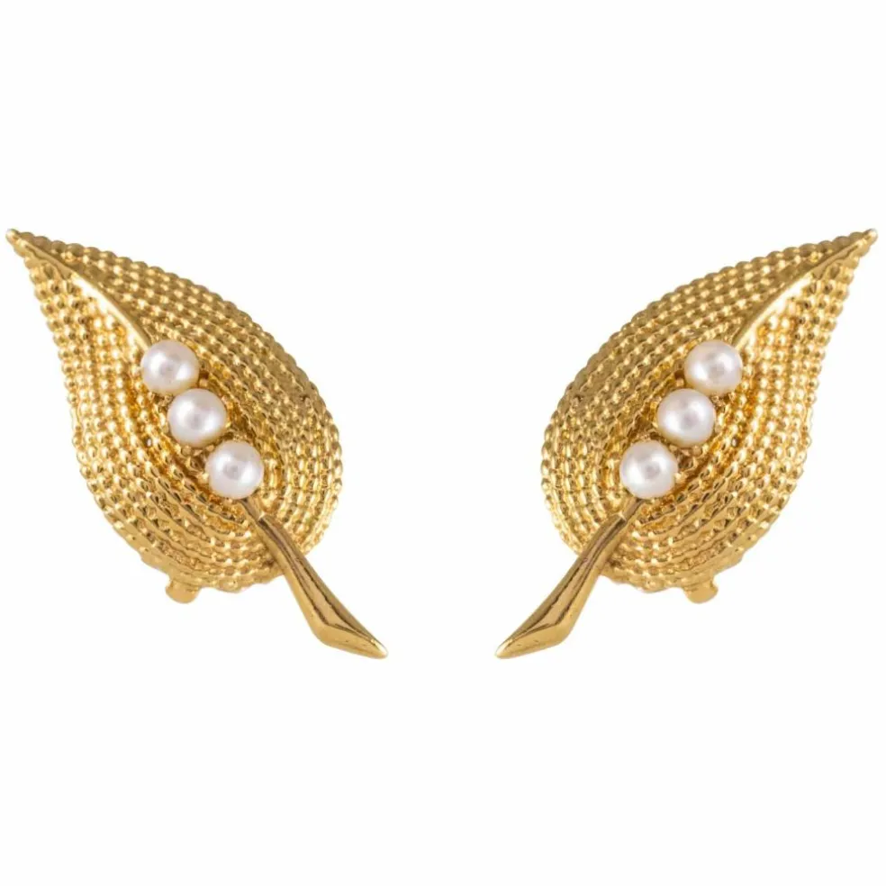 Clips d'oreilles anciens perles
