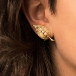 Clips d'oreilles anciens perles
