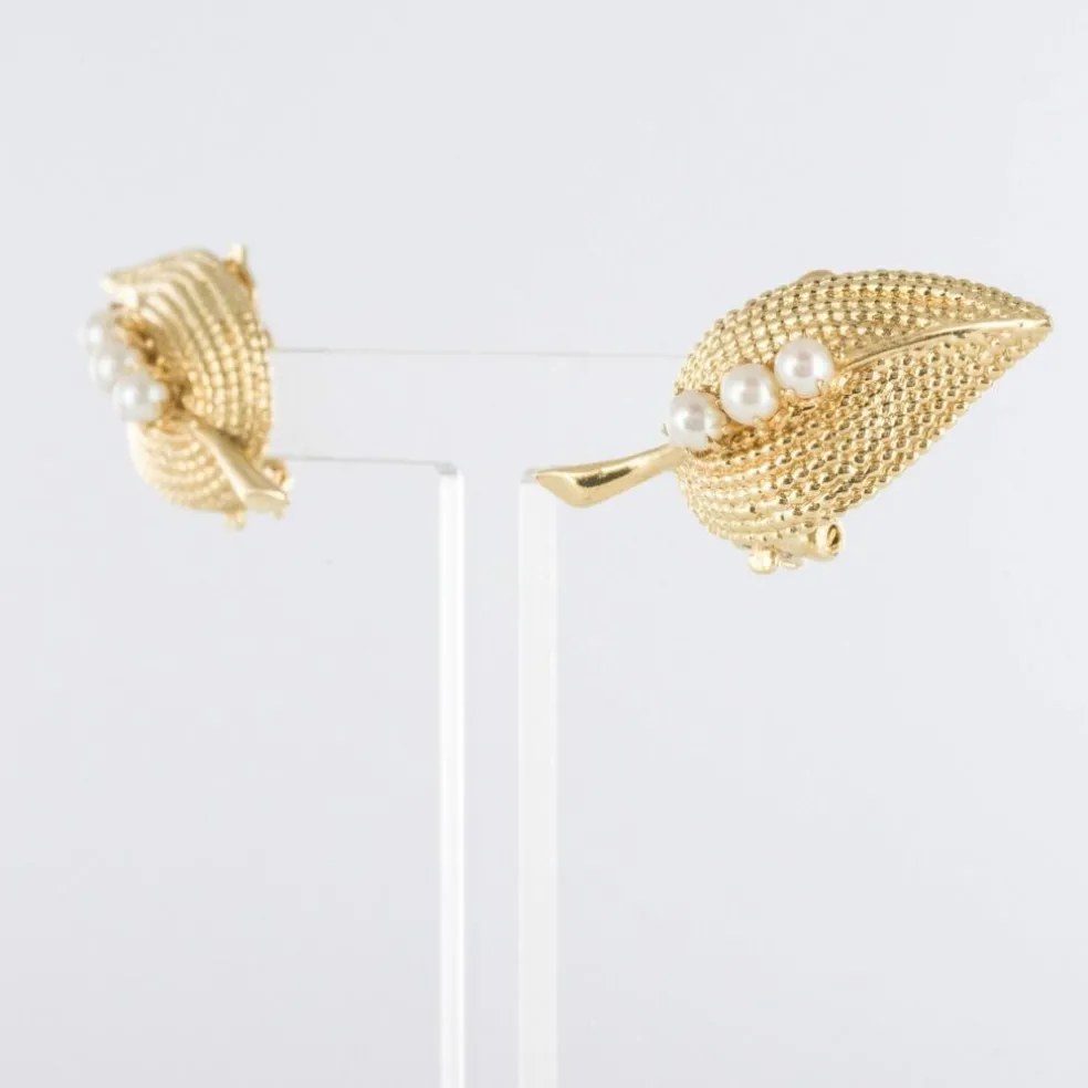 Clips d'oreilles anciens perles