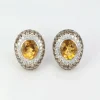 Clips d’oreilles Citrines, Diamants