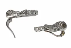 Clips d'oreilles en diamant platine des années 1950 avec une touche Art déco