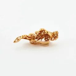 Clips d'oreilles feuillages Diamants et or jaune