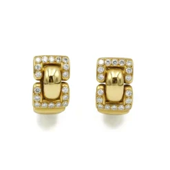 Clips d'oreilles or jaune diamants