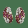 Clips d'oreilles or jaune rubis