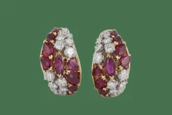 Clips d'oreilles or jaune rubis