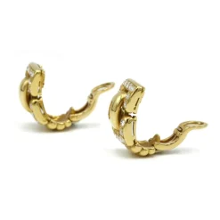 Clips d'oreilles or jaune diamants