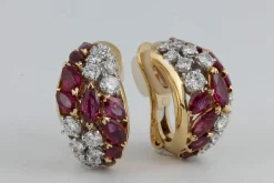 Clips d'oreilles or jaune rubis