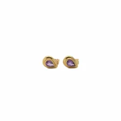 Clous d’oreilles améthyste goutte