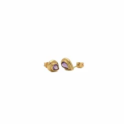 Clous d’oreilles améthyste goutte