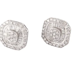 Clous d'oreilles Carrés Diamants
