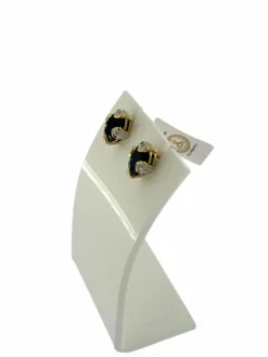Clous d'oreilles or certifiés IGI avec saphirs et diamants