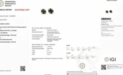 Clous d'oreilles or certifiés IGI avec saphirs et diamants