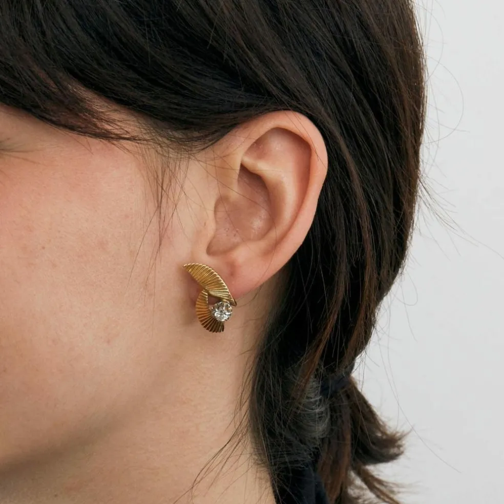 Clous d'oreilles or jaune