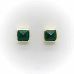 clous pyramidaux en malachite signature dorés