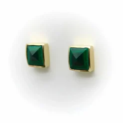 clous pyramidaux en malachite signature dorés