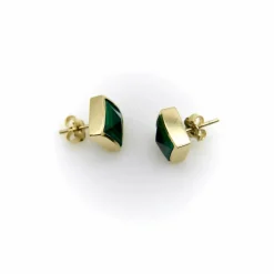 clous pyramidaux en malachite signature dorés