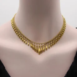 collier à franges graduées en or