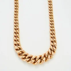 Collier à maille gourmette en or rose