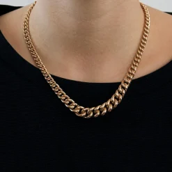 Collier à maille gourmette en or rose